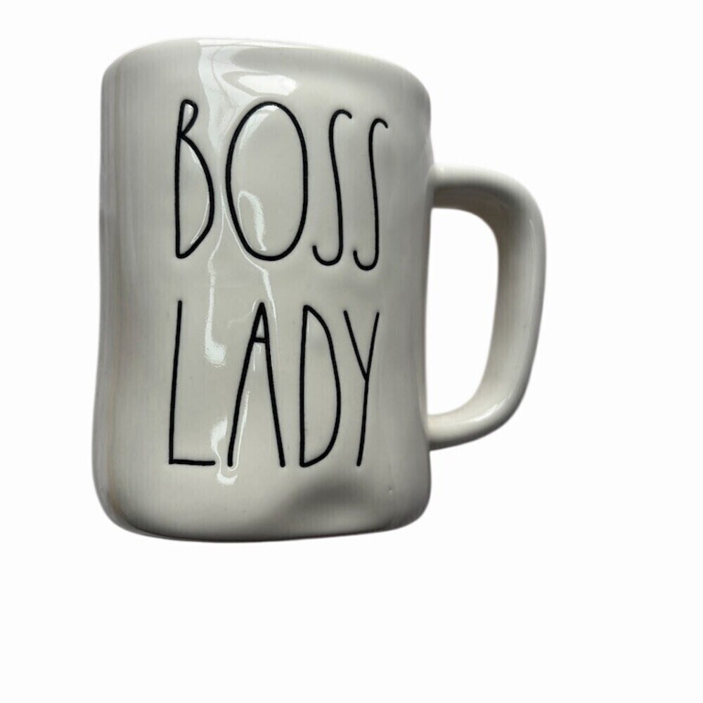 Rae Dunn by Magenta Artisan Collection BOSS LADY Coffee Tea Mug White